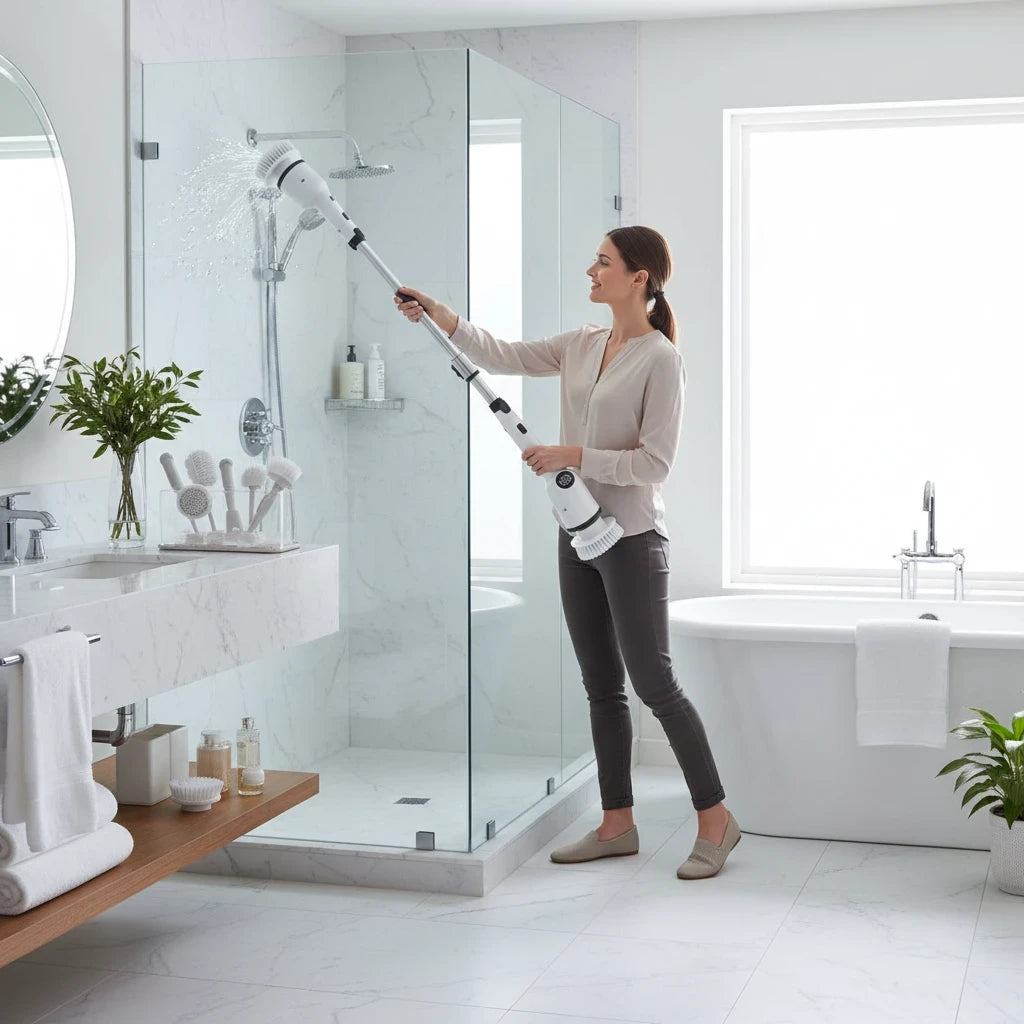 Cepillo De Limpieza Eléctrico Recargable Con Mango Extensible