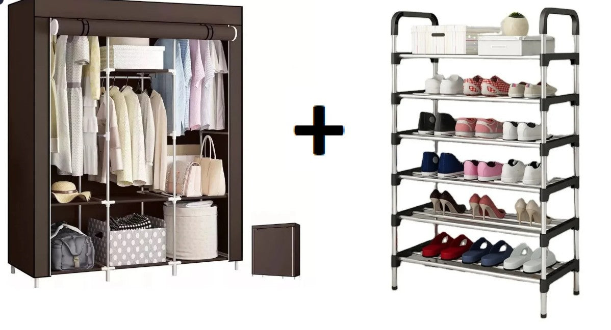 Combo Hogar: Armario Plegable + Zapatero Multinivel