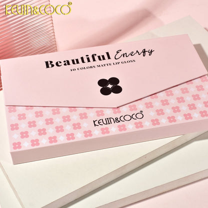 Kit de Labiales Mate Beautiful Energy x10 Tonos KEVIN&COCO® + Estuche de Lujo