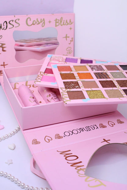 Kit KEVIN&COCO "To Miss Love" 💖 40 Sombras + 4 Labiales + Espejo en Caja de Regalo
